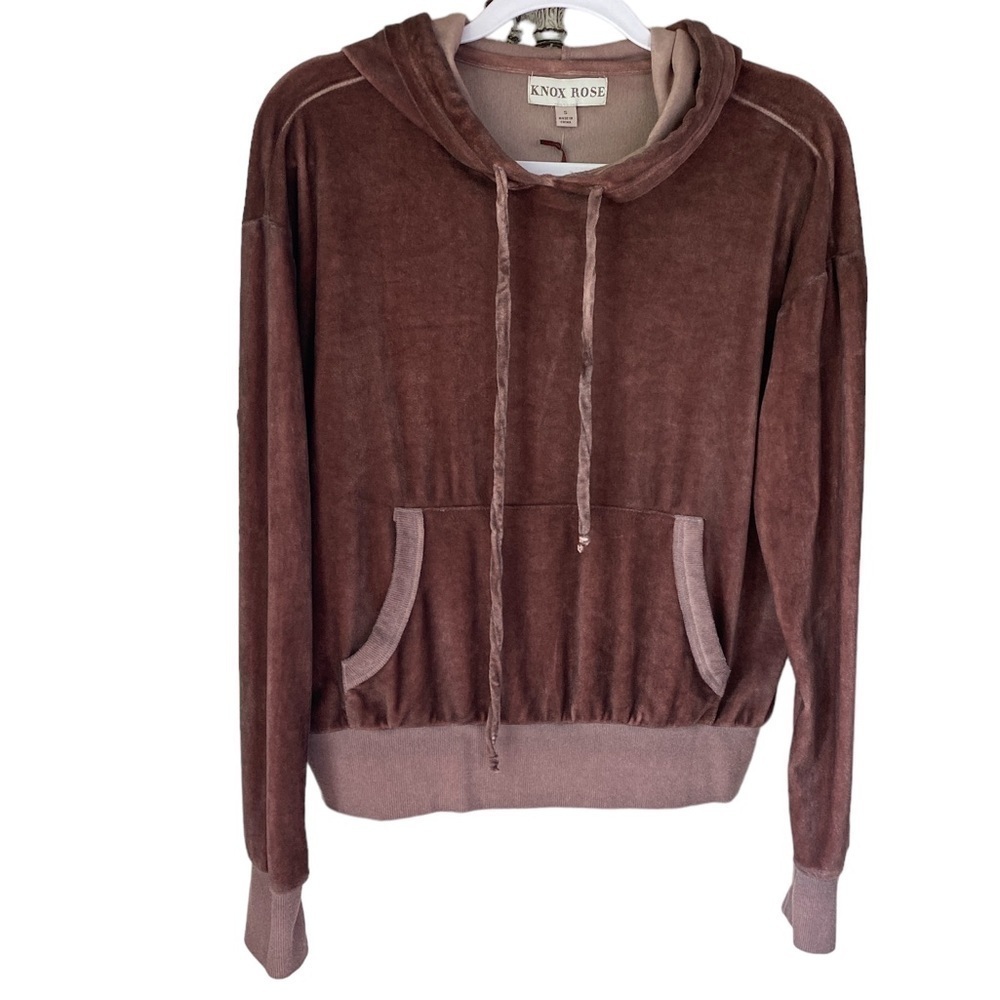 Knox Rose hoodie burnout sweatshirt NEW velour velvet feel small